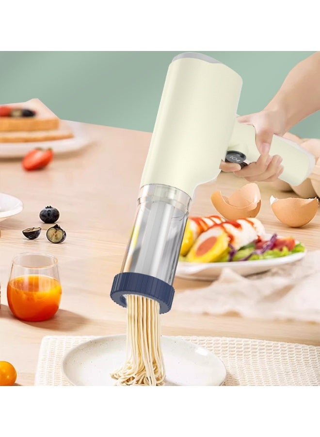 ماكينة صنع المكرونة الكهربائية المحمولة بدون سلك 6 في 1، ماكينة نودلز أوتوماتيكية يدوية ببطارية ليثيوم قابلة للشحن 1500mAh، صانعة مكرونة منزلية من الستانلس ستيل الغذائي 304، ماكينة سباجيتي ولازانيا ورامن وأودون وسجق، جهاز تشكيل عجين المكرونة بقوالب متعددة، تشغيل بزر واحد، ماكينة مكرونة محمولة للمطبخ والرحلات والنزهات، صانعة نودلز منزلية سهلة الاستخدام، ماكينة مكرونة يدوية كهربائية صغيرة الحجم، جهاز تحضير المكرونة الطازجة في المنزل، مناسبة للمطابخ الصغيرة والسفر والتخييم، أداة مطبخ احترافية لصنع المكرونة الصحية بدون مواد حافظة - Image 2